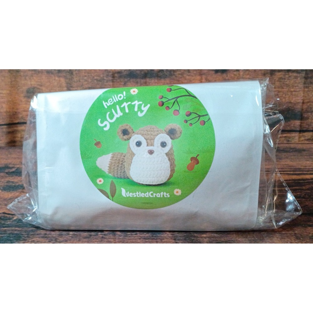 NestledCrafts Scurry Squirrel Crochet Kit DIY Amigurumi with Video Tutorials NEW